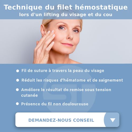 Femme ayant réalisé un lifting du visage